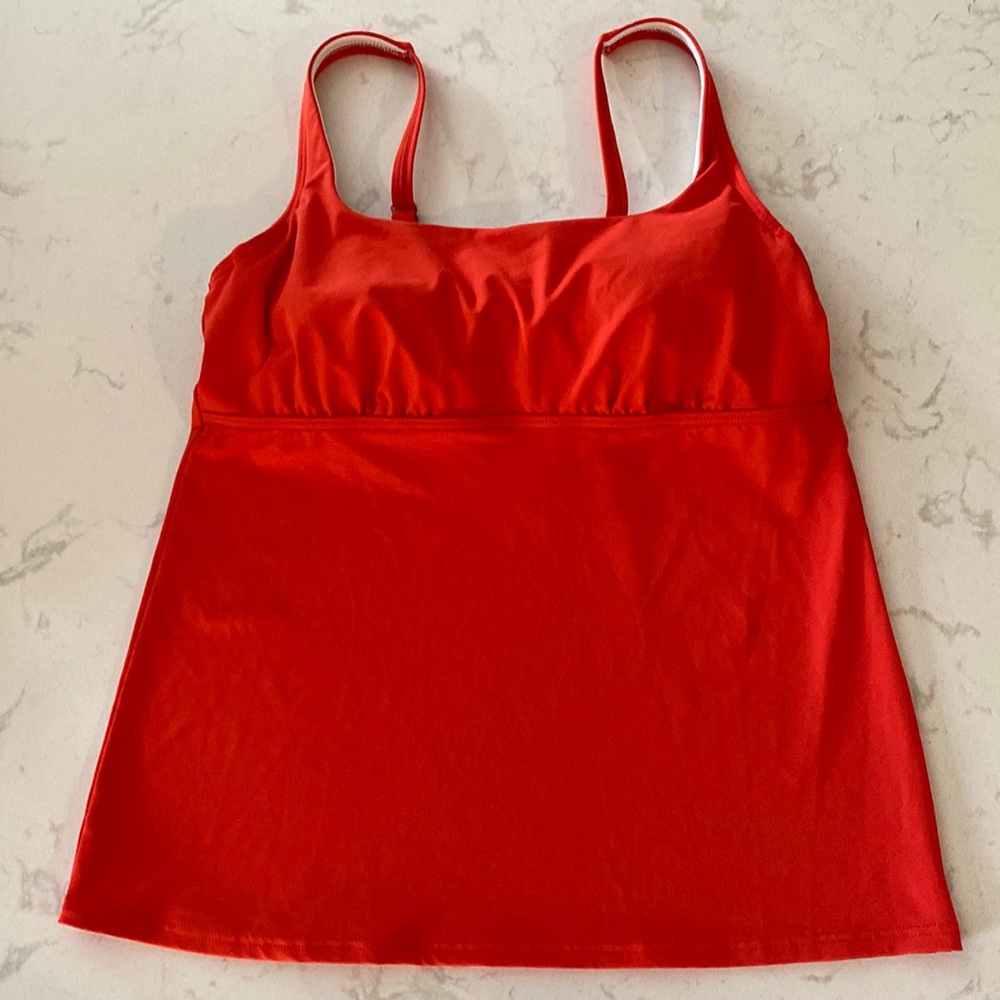 Lands' End Bright Red Tankini Swim Top
